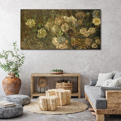 Foto auf leinwand Blumenlandschaft in Erdtönen