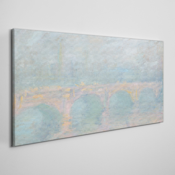 Bild auf leinwand Brücke im Morgennebel