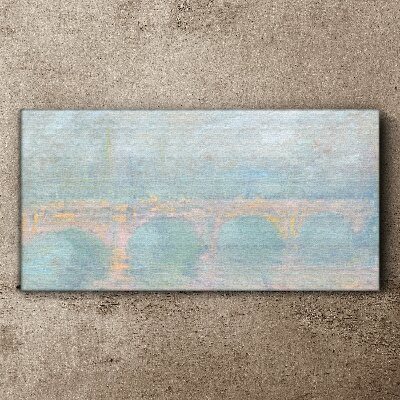 Bild auf leinwand Brücke im Morgennebel