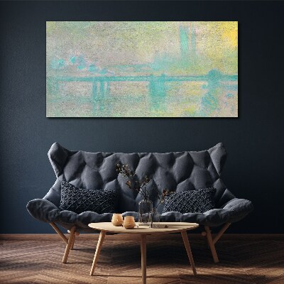 Foto auf leinwand Wintermorgen am Fluss