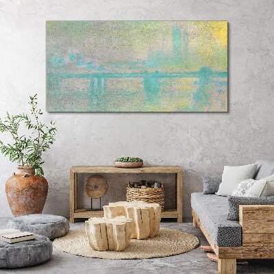 Foto auf leinwand Wintermorgen am Fluss
