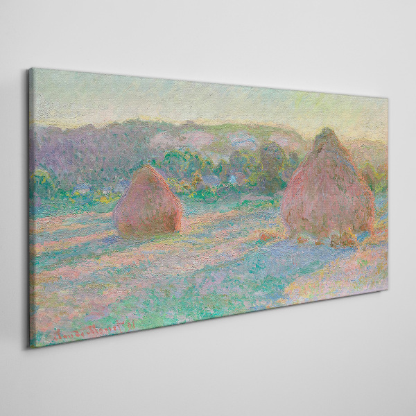 Wandbild Heuernte im Morgenlicht