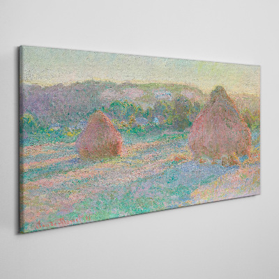 Wandbild Heuernte im Morgenlicht