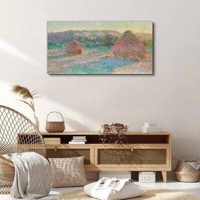 Wandbild Heuernte im Morgenlicht