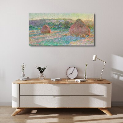 Wandbild Heuernte im Morgenlicht