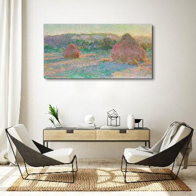 Wandbild Heuernte im Morgenlicht