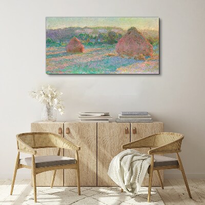 Wandbild Heuernte im Morgenlicht