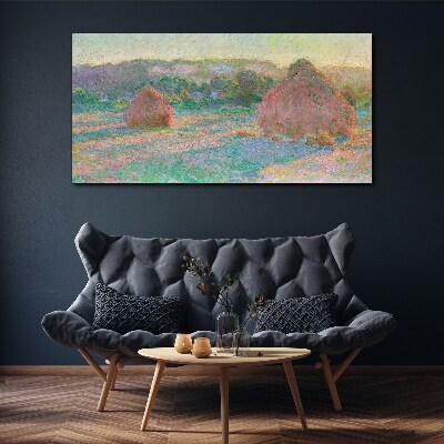 Wandbild Heuernte im Morgenlicht