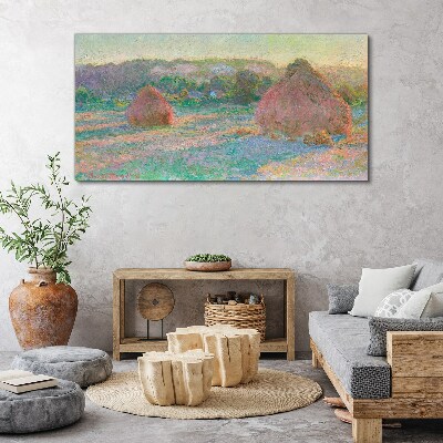 Wandbild Heuernte im Morgenlicht