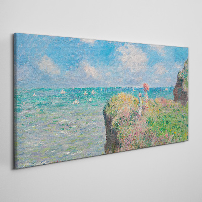 Foto auf leinwand Picture Glass Cliff Walk bei Pourville Monet