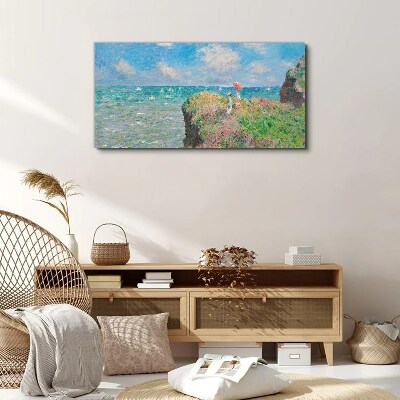 Foto auf leinwand Picture Glass Cliff Walk bei Pourville Monet