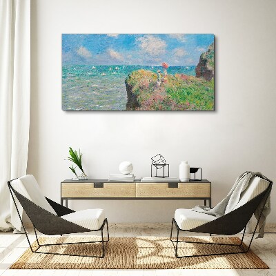 Foto auf leinwand Picture Glass Cliff Walk bei Pourville Monet