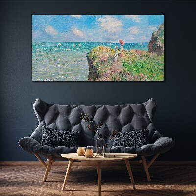 Foto auf leinwand Picture Glass Cliff Walk bei Pourville Monet