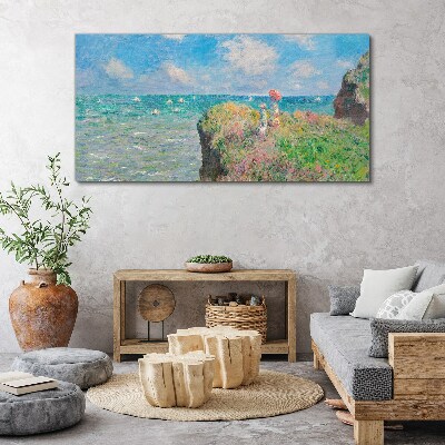 Foto auf leinwand Picture Glass Cliff Walk bei Pourville Monet