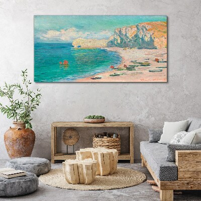 Leinwandbild Falaise d'Amont Monet Strand