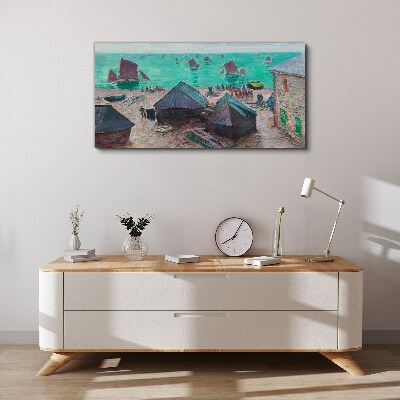 Foto auf leinwand Küstenlandschaft mit Booten