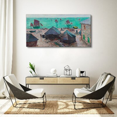 Foto auf leinwand Küstenlandschaft mit Booten
