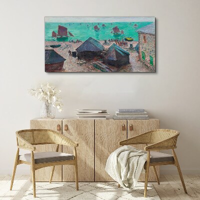 Foto auf leinwand Küstenlandschaft mit Booten