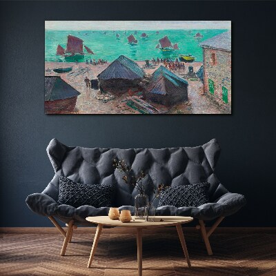 Foto auf leinwand Küstenlandschaft mit Booten