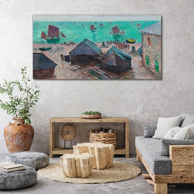 Foto auf leinwand Küstenlandschaft mit Booten