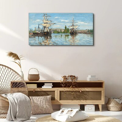 Foto auf leinwand Schiffe auf der Seine Monet