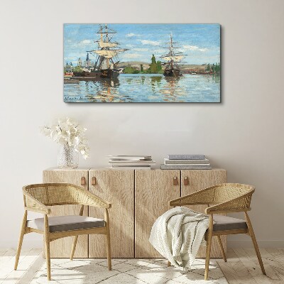 Foto auf leinwand Schiffe auf der Seine Monet