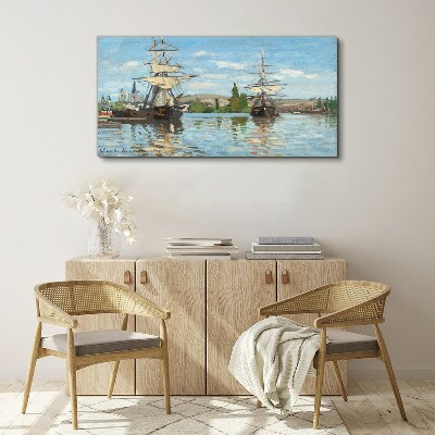 Foto auf leinwand Segelschiffe auf dem Fluss