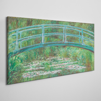 Bild auf leinwand Eine Brücke über den Teich