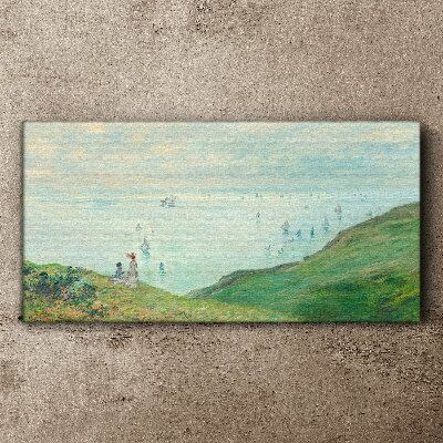 Foto auf leinwand Klippen bei Pourville Monet