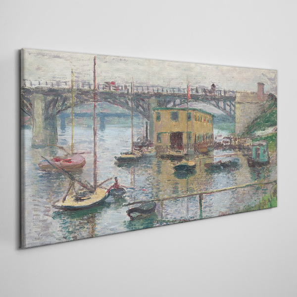 Wandbild Ein friedlicher Hafen in Pastellfarben