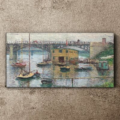 Wandbild Ein friedlicher Hafen in Pastellfarben