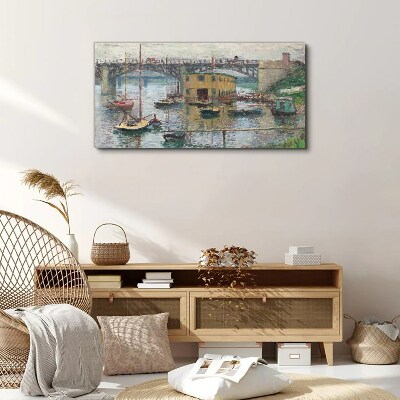 Wandbild Ein friedlicher Hafen in Pastellfarben
