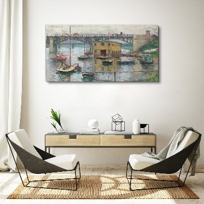 Wandbild Ein friedlicher Hafen in Pastellfarben