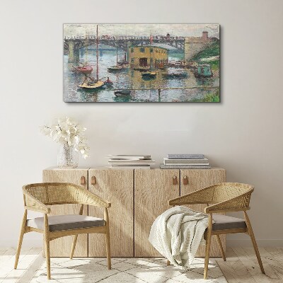 Wandbild Ein friedlicher Hafen in Pastellfarben
