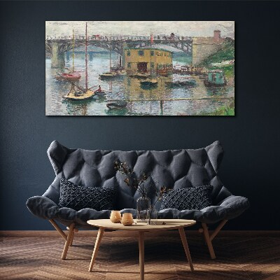 Wandbild Ein friedlicher Hafen in Pastellfarben