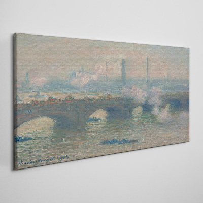 Foto auf leinwand Waterloo-Brücke grau Monet