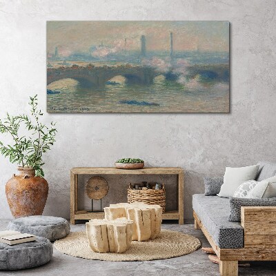 Foto auf leinwand Waterloo-Brücke grau Monet