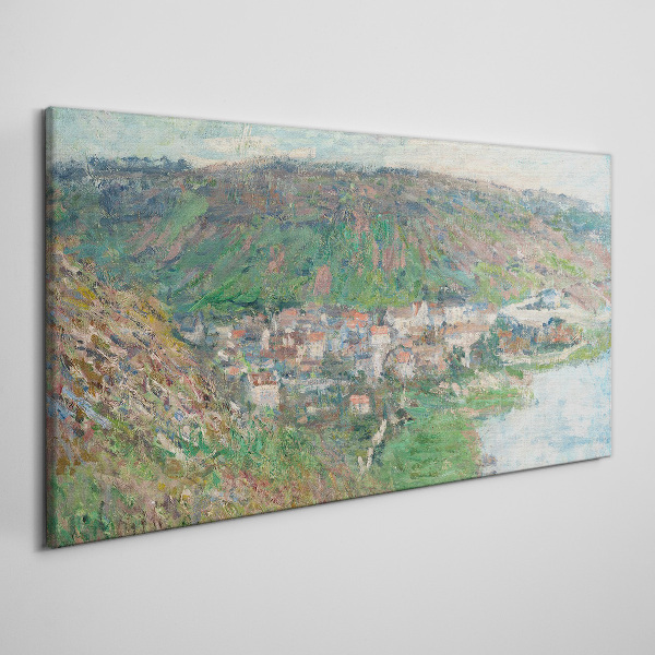 Leinwandbild Frühlingslandschaft am Fluss