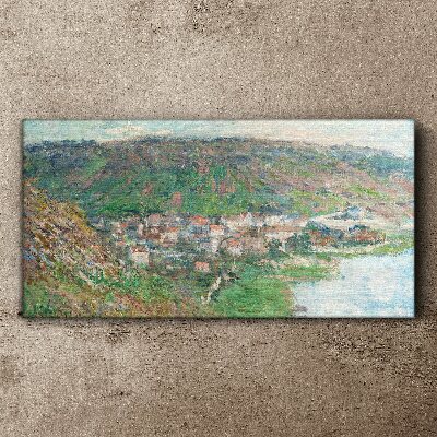 Leinwandbild Frühlingslandschaft am Fluss