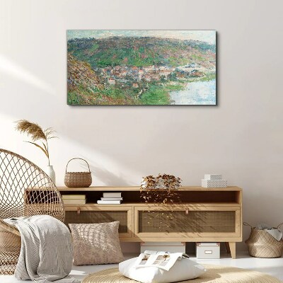Leinwandbild Frühlingslandschaft am Fluss