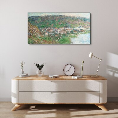 Leinwandbild Frühlingslandschaft am Fluss