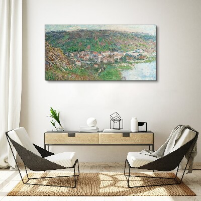 Leinwandbild Frühlingslandschaft am Fluss