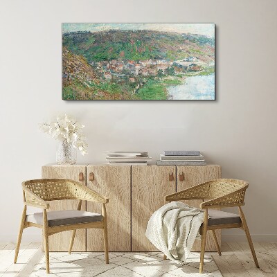 Leinwandbild Frühlingslandschaft am Fluss