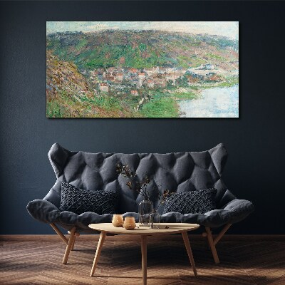 Leinwandbild Frühlingslandschaft am Fluss