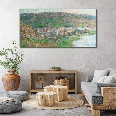 Leinwandbild Frühlingslandschaft am Fluss