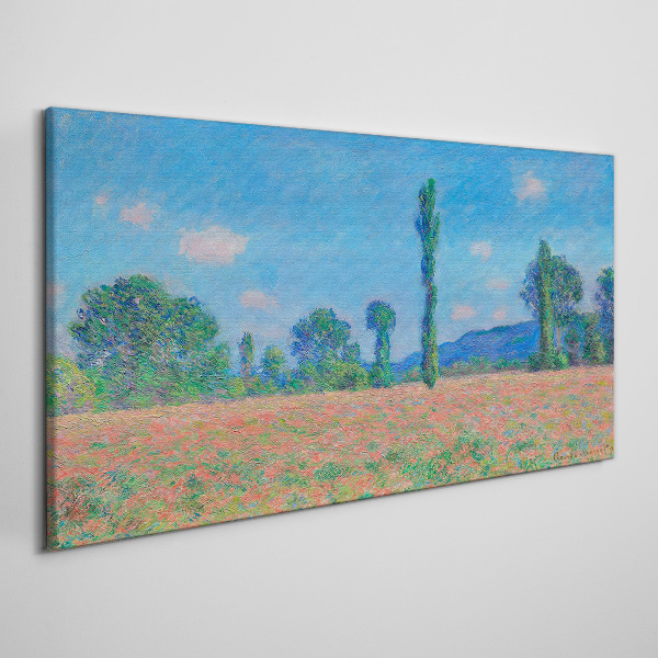 Foto auf leinwand Blumenfeld unter blauem Himmel