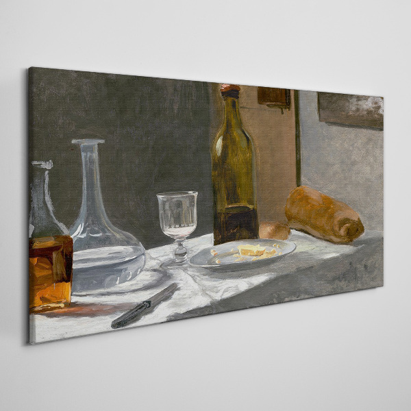 Wandbild Stillleben mit Flaschen und Glas