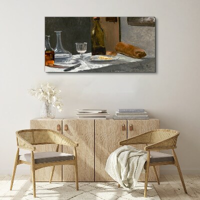 Wandbild Stillleben mit Flaschen und Glas