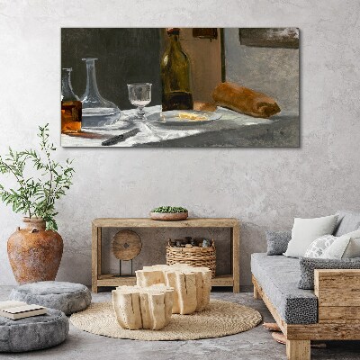 Wandbild Stillleben mit Flaschen und Glas