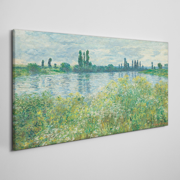 Foto auf leinwand Blick auf den Fluss im Grünen